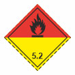 Знак перевозки опасных грузов «Класс 5.2. Органические пероксиды» (С/О пленка ламинир., 300х300 мм)